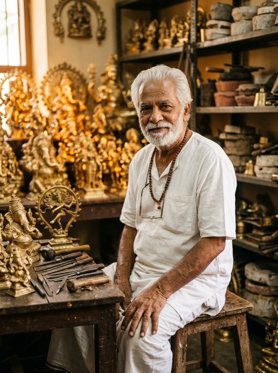 Sumit Jain, founder of Digamber Arts, in his workshop