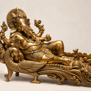 Brass Ganesha on Peacock Vahana Idol