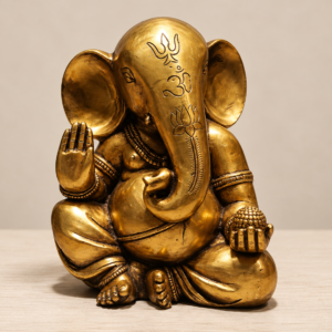 Brass Ganesha Idol – Sitting Ganpati Statue