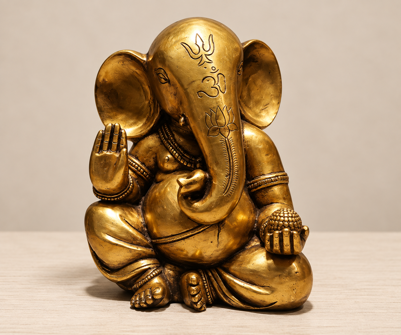 Brass Ganesha Idol – Sitting Ganpati Statue