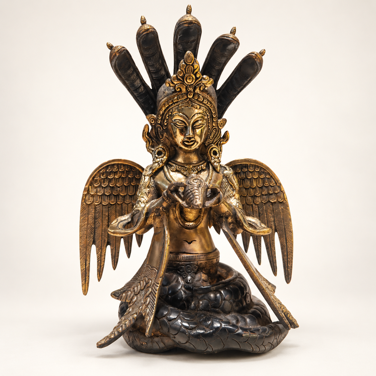 Brass Naag Kanya Statue – Serpent Maiden