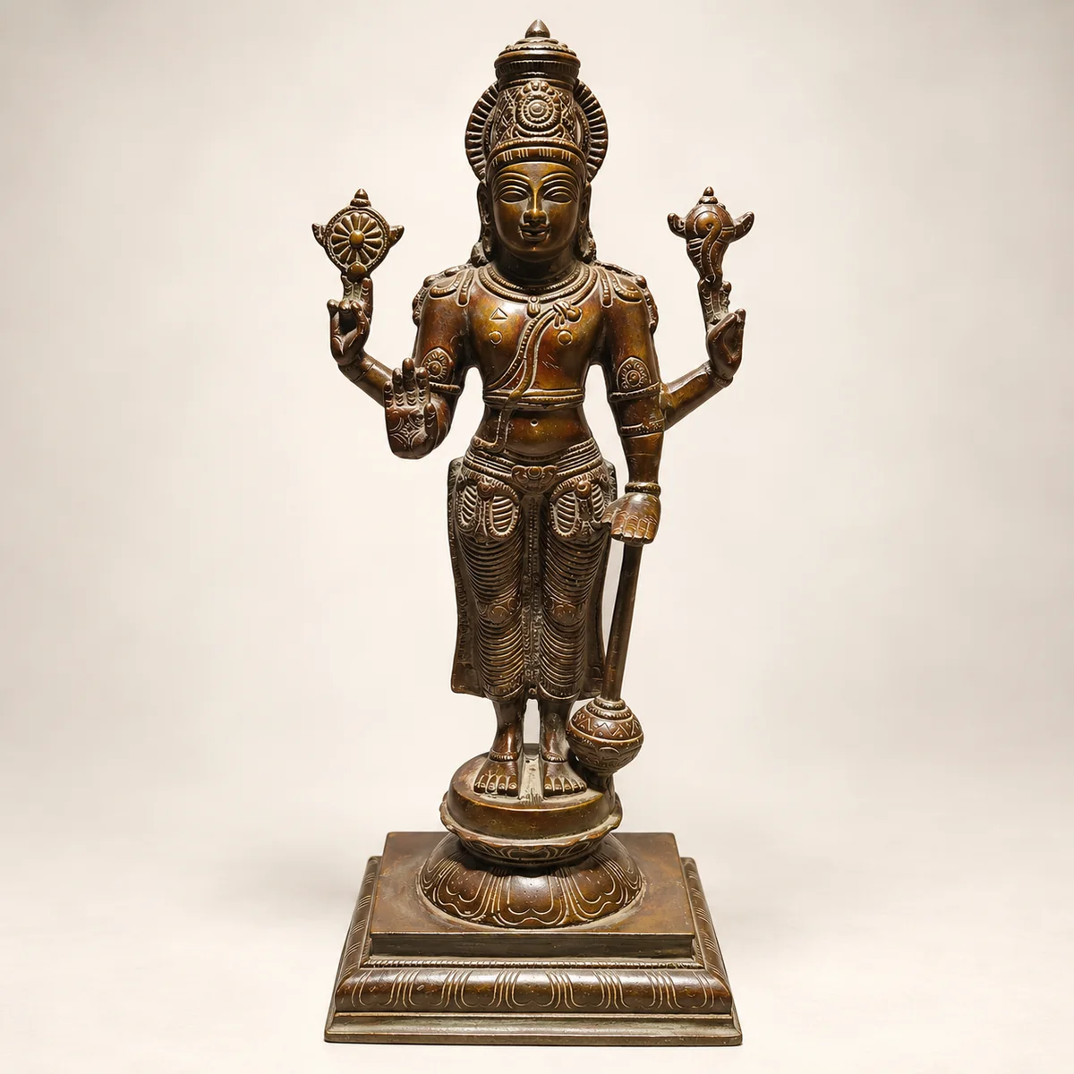 Brass Vishnu Idol – Standing Narayana Statue