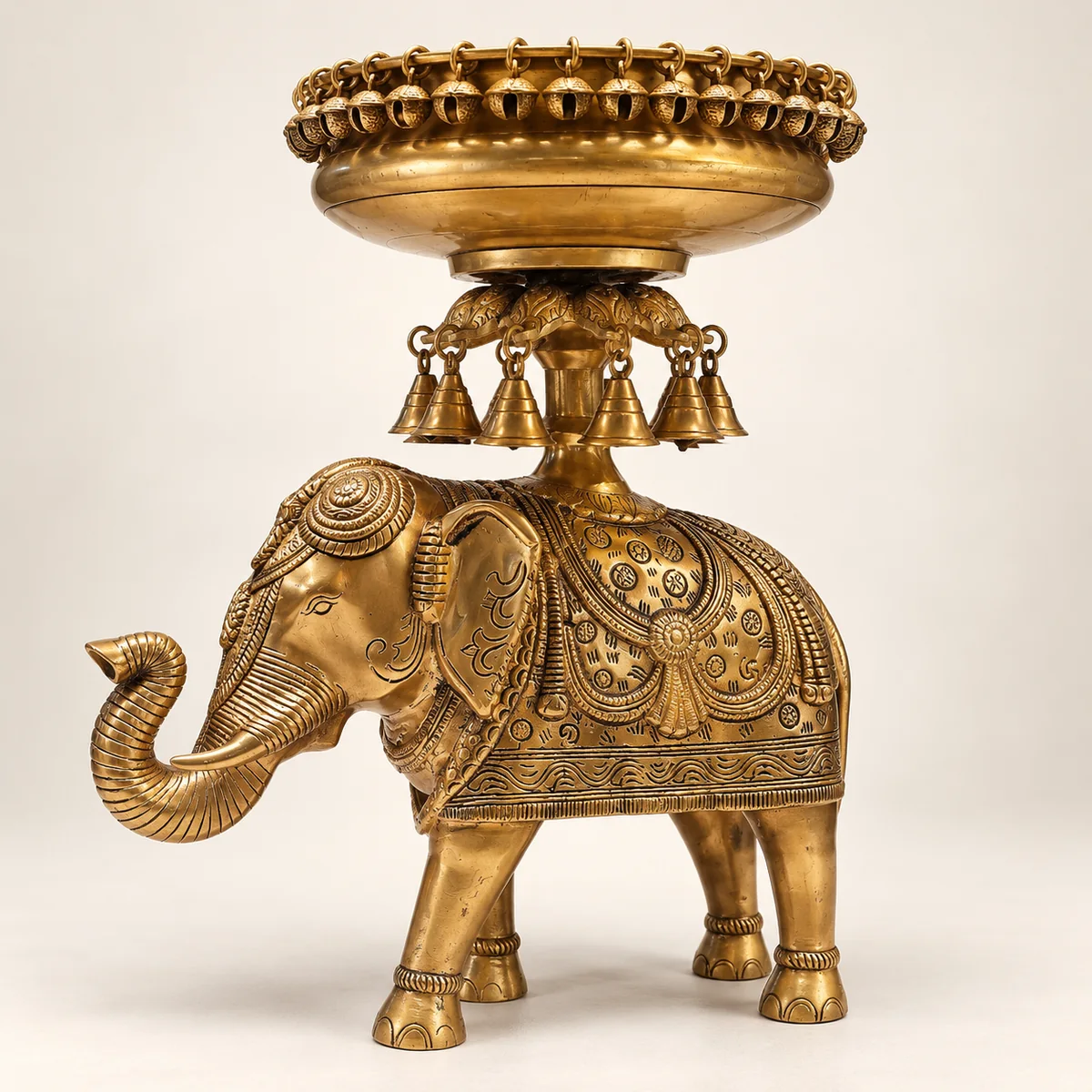 Brass Elephant with Kalash Idol