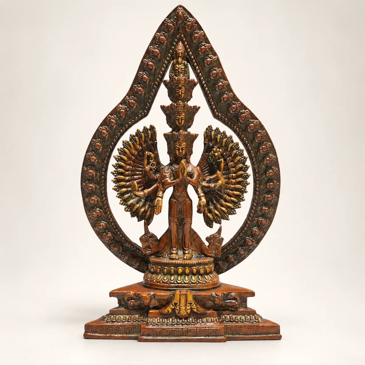 Brass Lokeshwara Statue – 12 Inch Avalokiteshvara