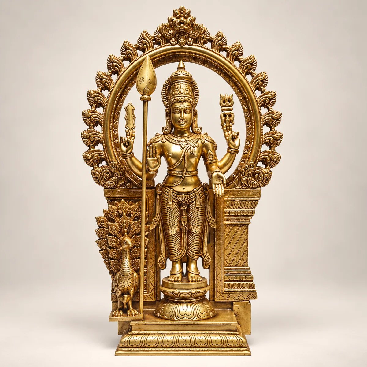 Brass Murugan Idol – Kartikeya Statue