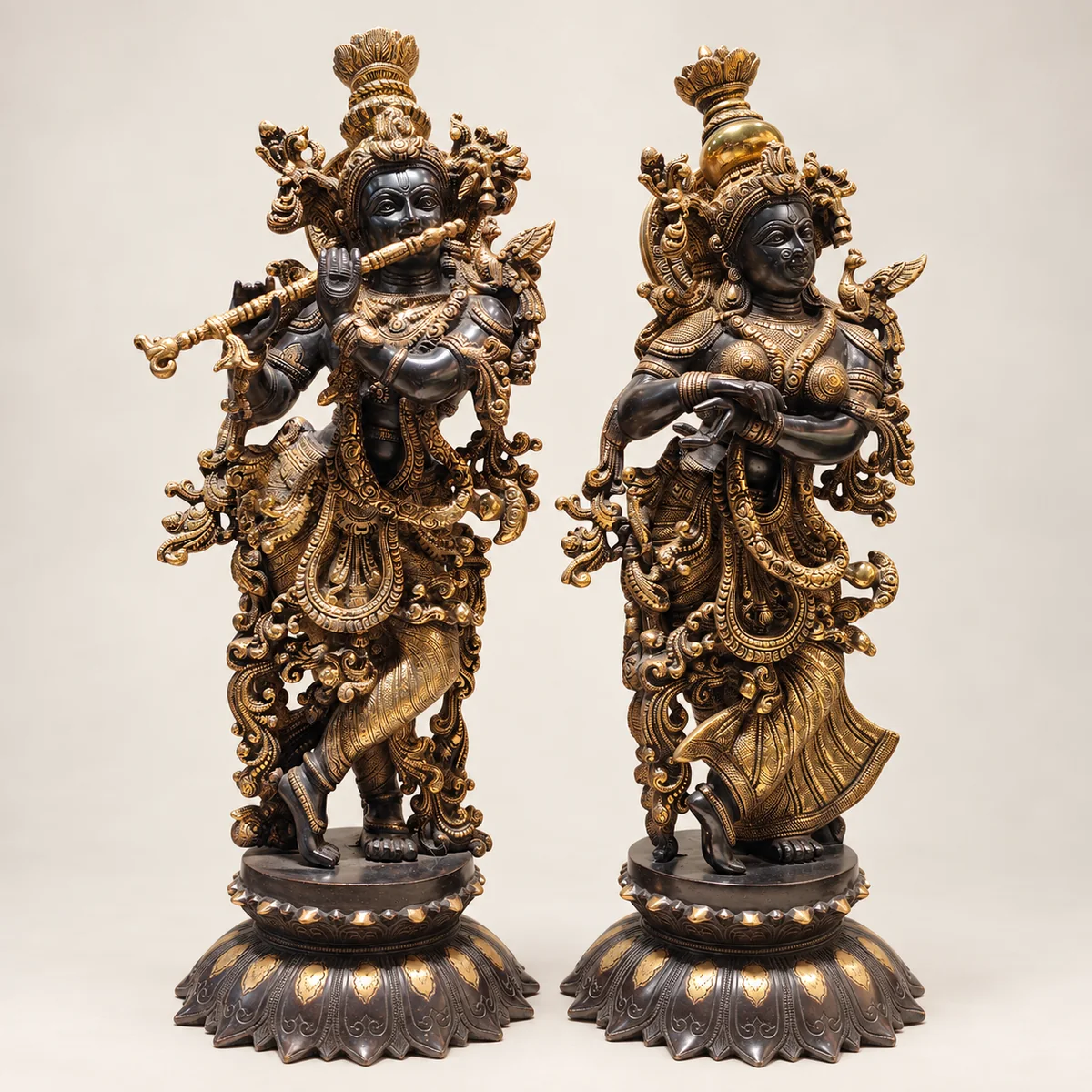 Brass Radha Krishna Pair Idol – 26 Inch