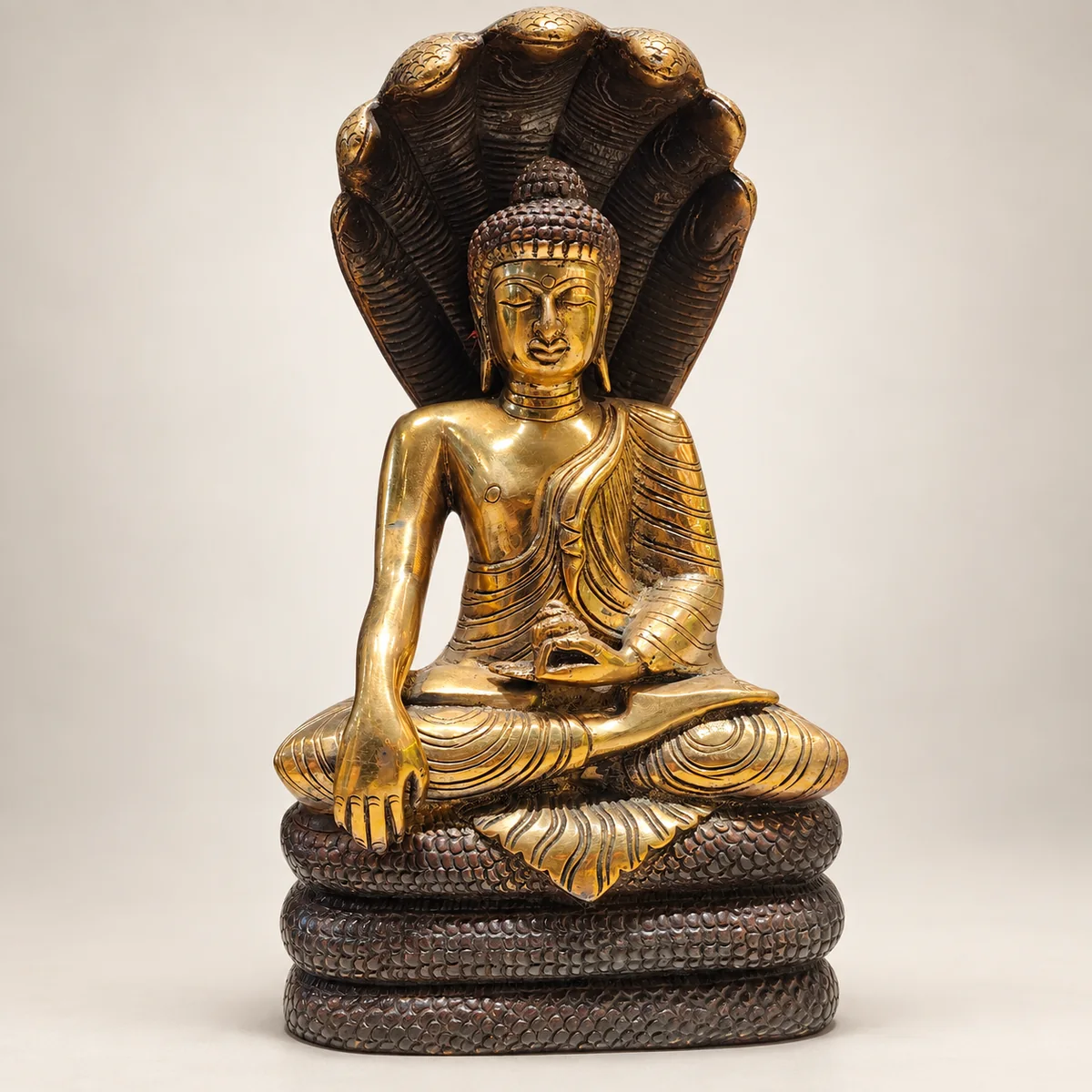 Brass Snake Buddha Statue – Mucalinda Buddha