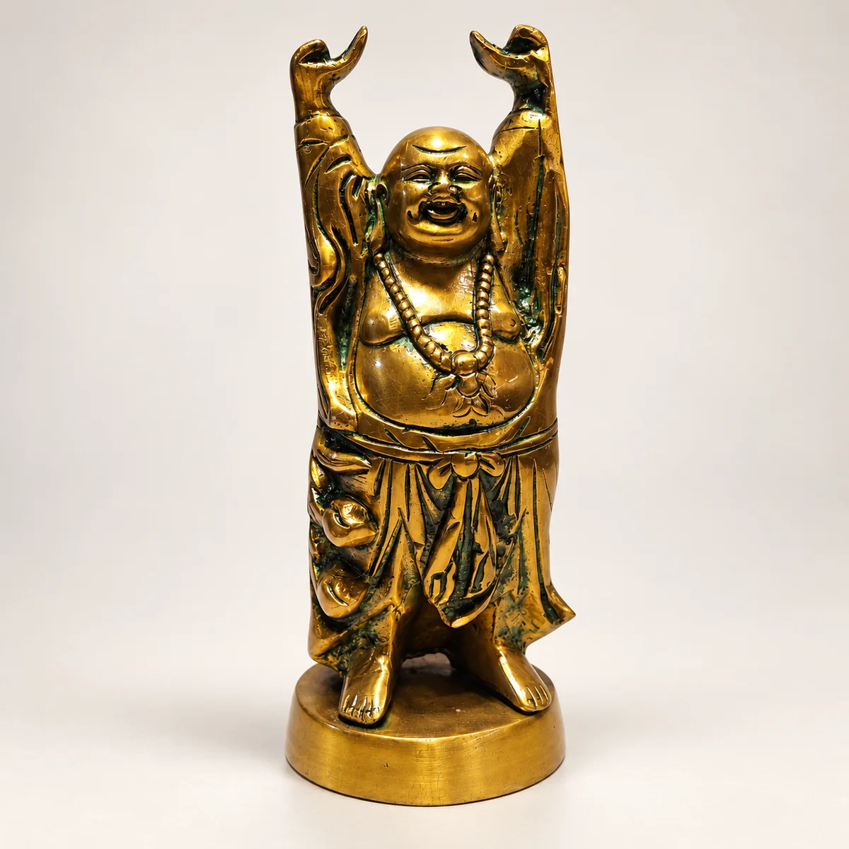 Brass Laughing Buddha Statue – Compact